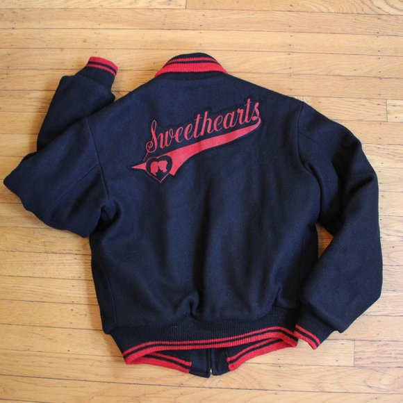 Vintage Other - 1950s Varsity Letterman Butwin Jacket Black & Red